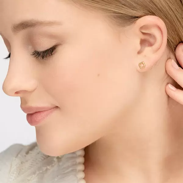 Leaf Jewelry Ohrstecker Clover, 14 K Gelbgold Meist gekauft