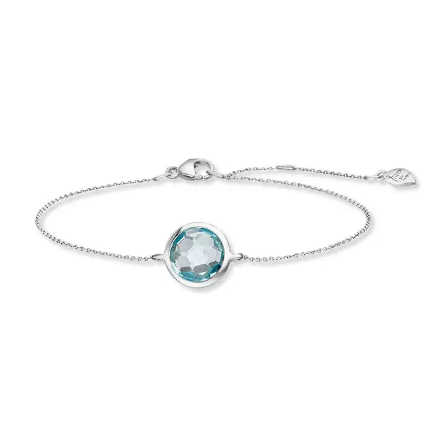 Leaf Jewelry Armkette Blue Topaz, 14 K Weissgold Blitzverkäufe