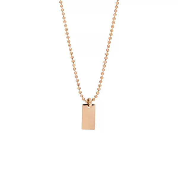 Leaf Jewelry Halskette Tiny Dog Tag, 14 K Rosegold Limitierter Zeitrabatt