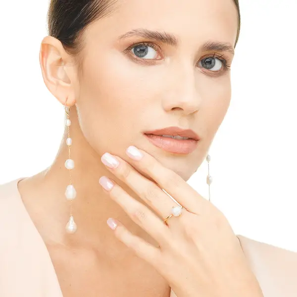 Leaf Jewelry Ring Barock Pearl, 14K Gelbgold Günstig kaufen
