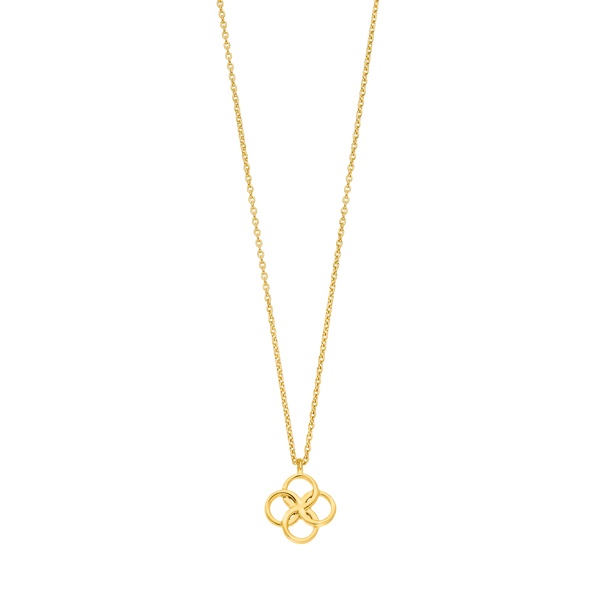 Leaf Jewelry Halskette Clover Charm, 18 K Gelbgold vergoldet Großer Ausverkauf