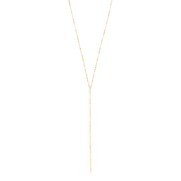 Leaf Jewelry Y-Halskette Flying Pearls, 18 K Gelbgold vergoldet Muttertagsangebot