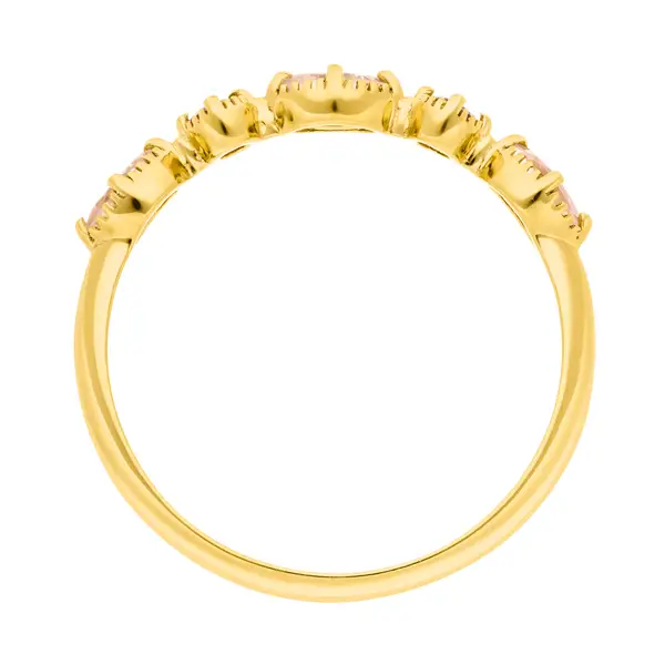 Leaf Jewelry Silber Ring, Oval Gems, Rosenquarz, Gelbgold Heißer Verkauf