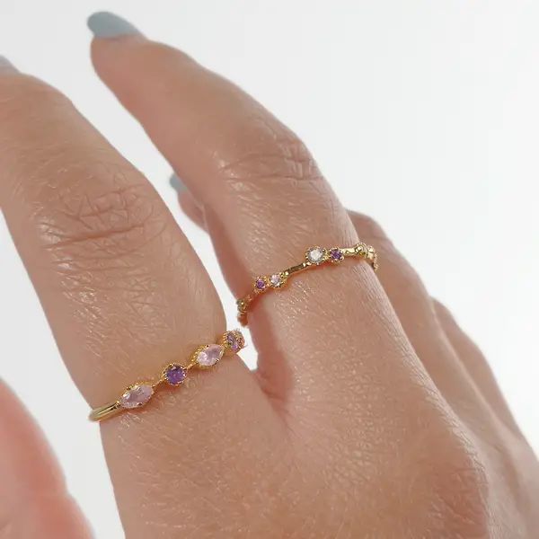 Leaf Jewelry Silber Ring, Oval Gems, Rosenquarz, Gelbgold Heißer Verkauf