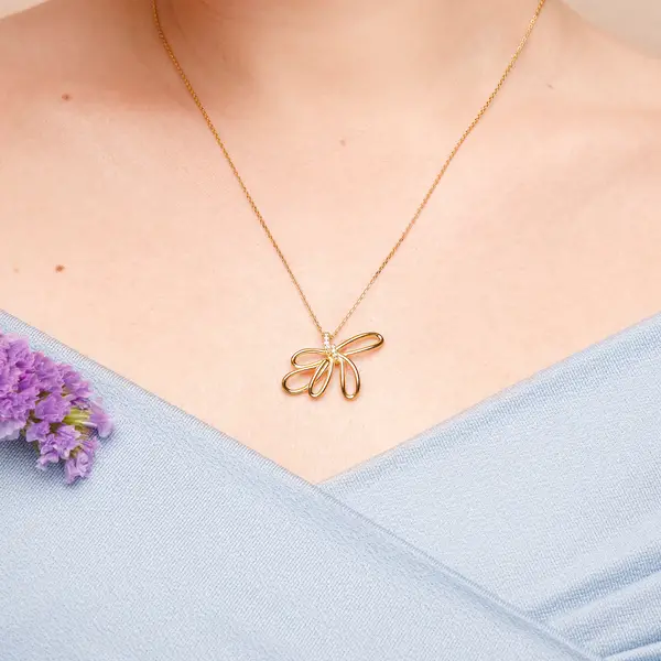 Leaf Jewelry Halskette Blossom, 18 K Gelbgold vergoldet Blitzangebot