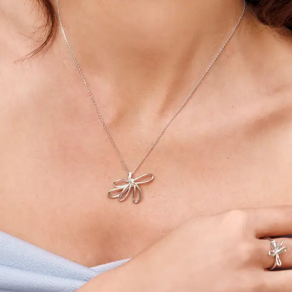 Leaf Jewelry Halskette Blossom, 18 K Gelbgold vergoldet Blitzangebot