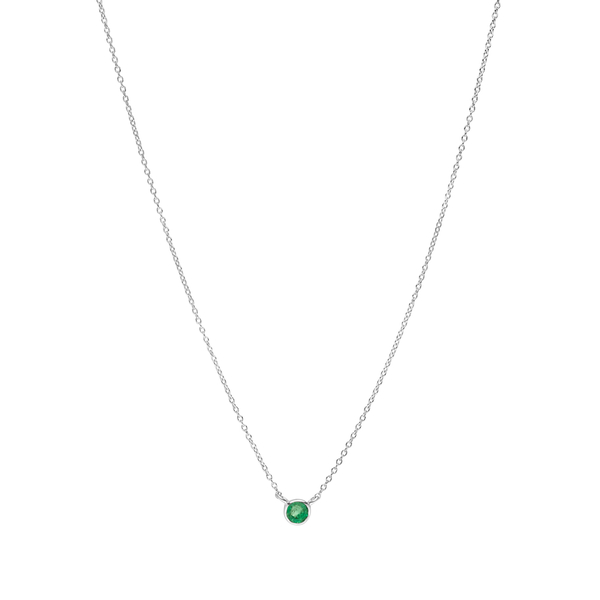 Leaf Jewelry Halskette Smaragd, 14K Weißgold Räumungsverkauf
