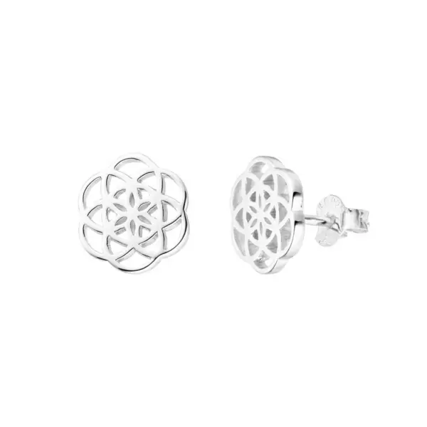 Leaf Jewelry Ohrstecker Flower of Life, 925 Sterlingsilber Riesige Ersparnisse