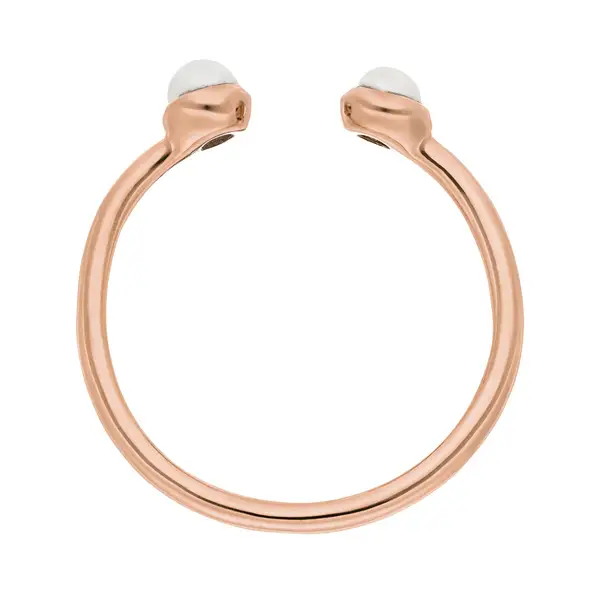 Leaf Jewelry Silber Open Ring, Perle, Rosegold VIP-Rabatte