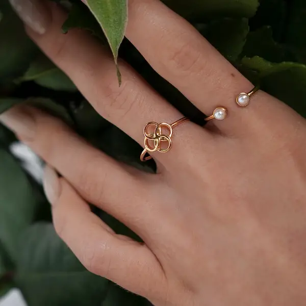 Leaf Jewelry Ring Clover Charm, 925 Sterlingsilber Begrenzte Freigabe