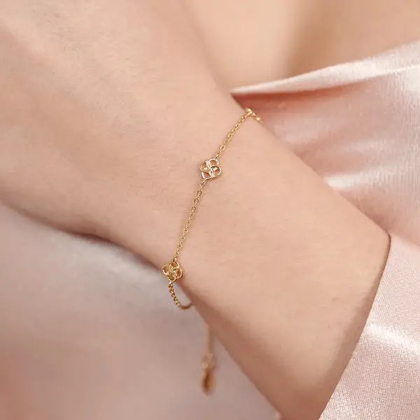 Leaf Jewelry Armkette Clover Charm, 925 Sterlingsilber Bis zu 60% Rabatt