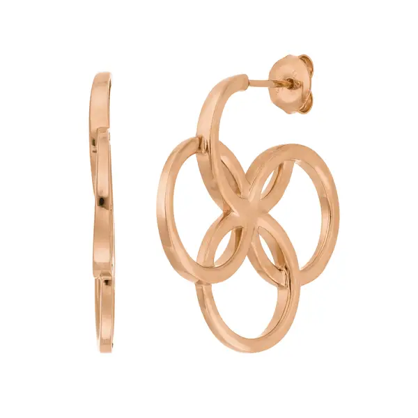 Leaf Jewelry Creolen Clover Charm, klein, 18 K Rosegold vergoldet Bis zu 55% Rabatt