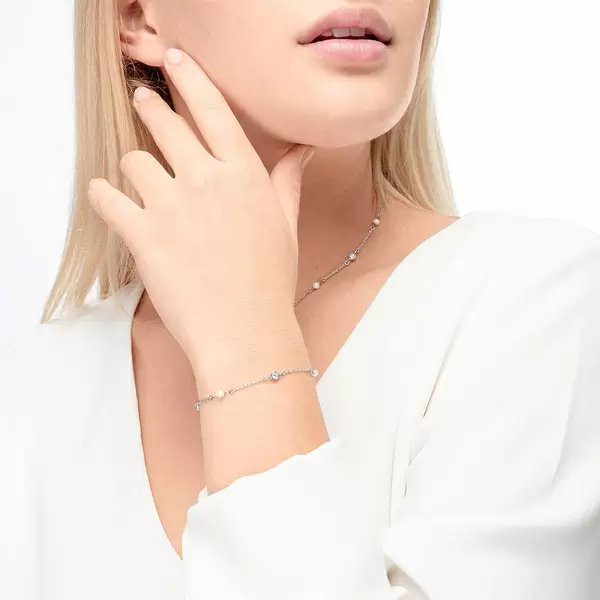 Leaf Jewelry Armkette Pure mit Süßwasserzuchtperlen, 925 Sterlingsilber zollfrei