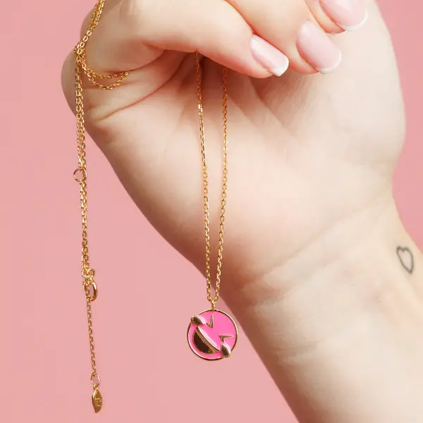 Leaf Jewelry Halskette "Joy" EMOJI, 18 K Gelbgold vergoldet Schlussverkauf