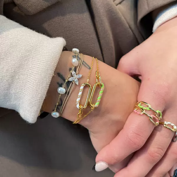 Leaf Jewelry Silber Armkette, Rosegold, Neon Twist Günstiger Verkauf
