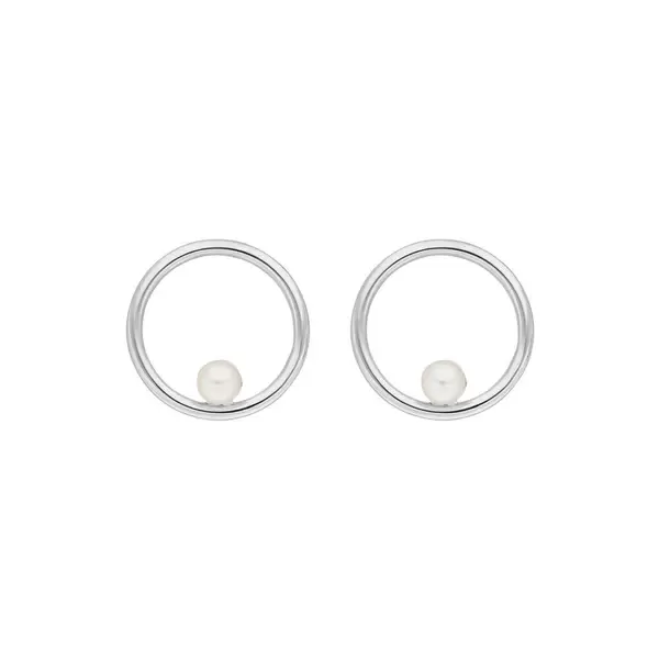 Leaf Jewelry Ohrstecker Circle mit Perle, 925 Sterlingsilber Meist gekauft