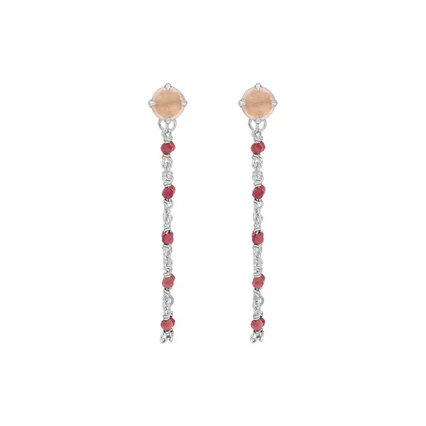 Leaf Jewelry Ohrhänger Flying Gems, Rosenquarz, 925 Sterlingsilber Fabrik Onlineshop