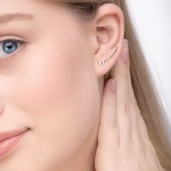 Leaf Jewelry Earclimber Memory II, 18 K Rosegold vergoldet Günstig kaufen
