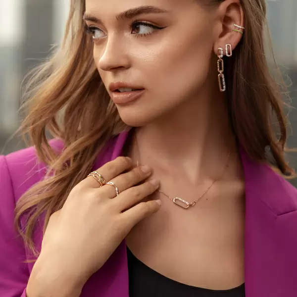 Leaf Jewelry Silber Halskette, Rosegold, Neon Twist Versandkostenfrei