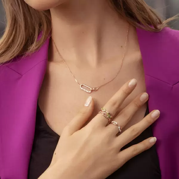 Leaf Jewelry Silber Halskette, Rosegold, Neon Twist Versandkostenfrei