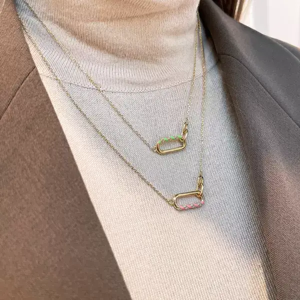 Leaf Jewelry Silber Halskette, Rosegold, Neon Twist Versandkostenfrei