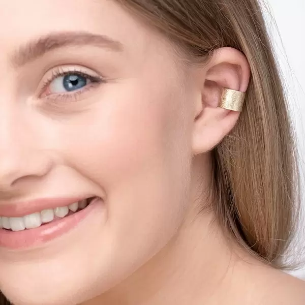 Leaf Jewelry Earcuff Matt, 10mm, 18 K Rosegold vergoldet Flash Sale
