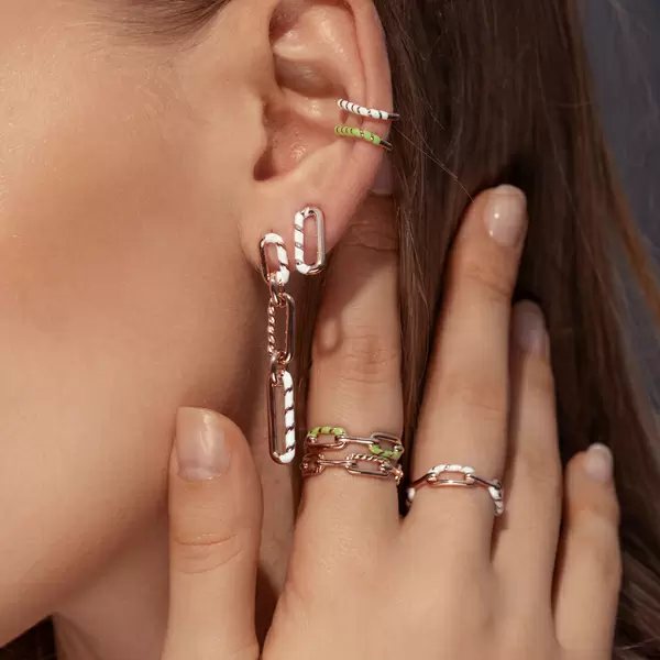 Leaf Jewelry Silber Earcuff, Gelbgold, Neon Twist Black Friday