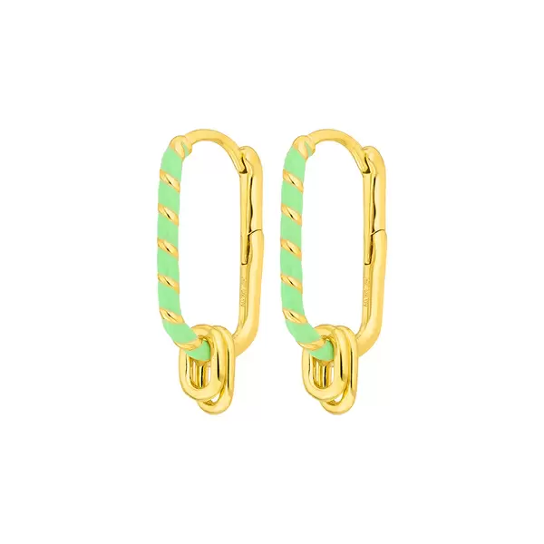 Leaf Jewelry Silber Creole, Gelbgold, Neon Twist Valentinstagsangebot