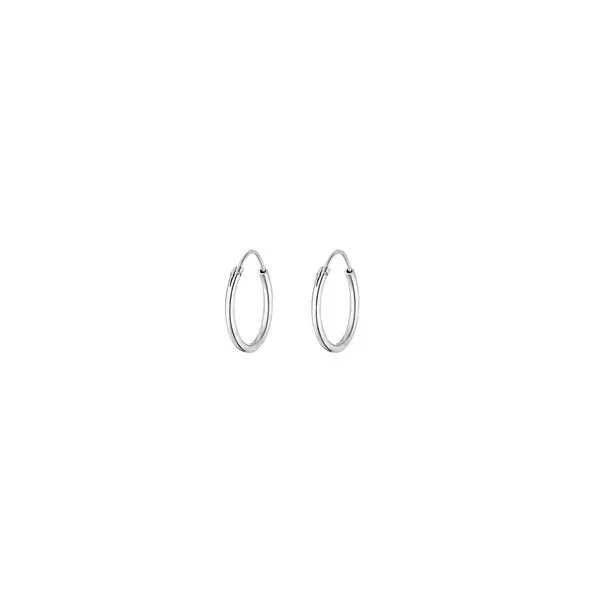 Leaf Jewelry Creole Rund S, 15mm, 14 K Weissgold Blitzangebot