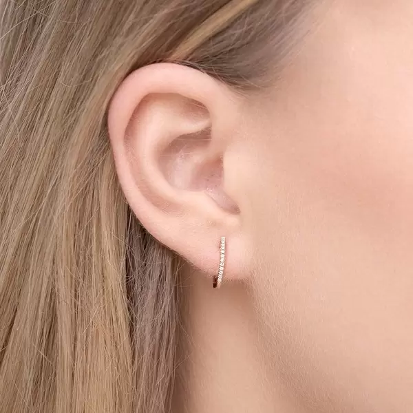 Leaf Jewelry Creole Circle XS mit Diamanten, 12mm, 18 Rosegold Große Rabatte