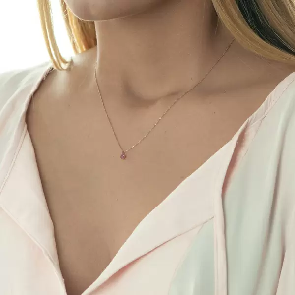 Leaf Jewelry Halskette Cabochon, Rubin, 14 K Roségold Bestseller