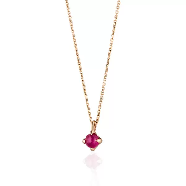 Leaf Jewelry Halskette Cabochon, Rubin, 14 K Roségold Bestseller