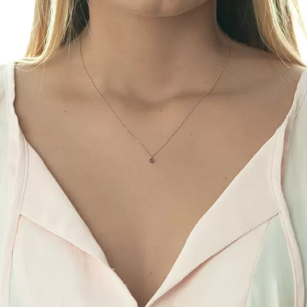Leaf Jewelry Halskette Cabochon, Rubin, 14 K Roségold Bestseller