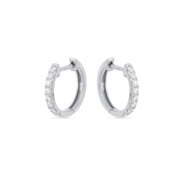 Leaf Jewelry Creole mit Diamanten, 18K Weißgold Räumungsverkauf