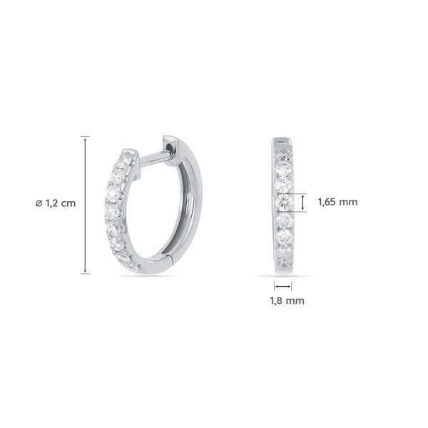 Leaf Jewelry Creole mit Diamanten, 18K Weißgold Räumungsverkauf