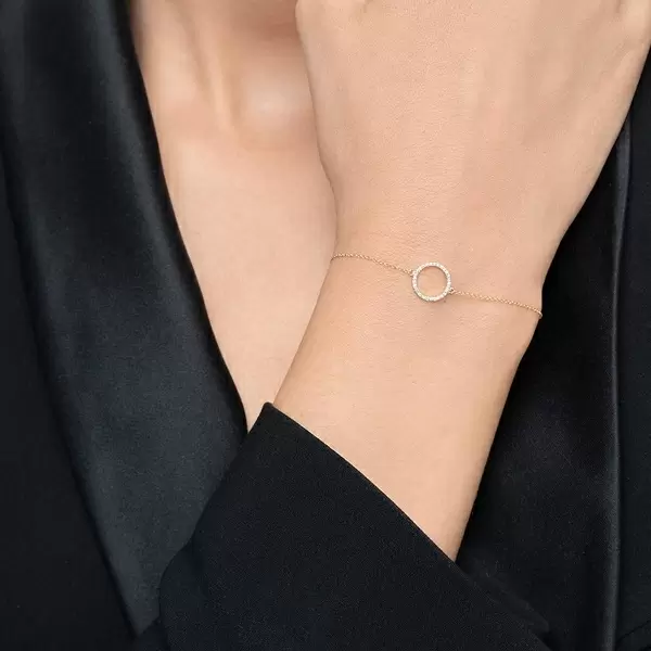 Leaf Jewelry Armkette Circle mit Diamanten, 18 K Gelbgold VIP-Rabatte