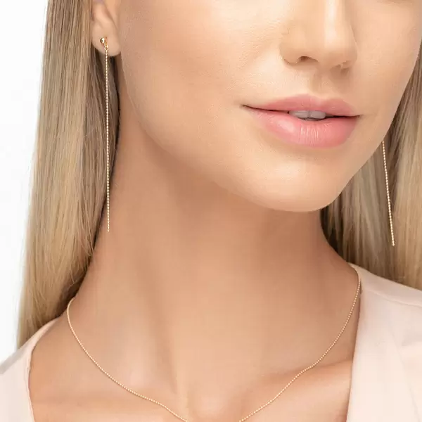 Leaf Jewelry Ohrringe Ball Chain, 14 K Gelbgold Super Sparpreis