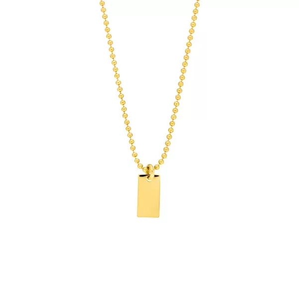 Leaf Jewelry Halskette Tiny Dog Tag, 14 K Gelbgold Letzte 3 Tage