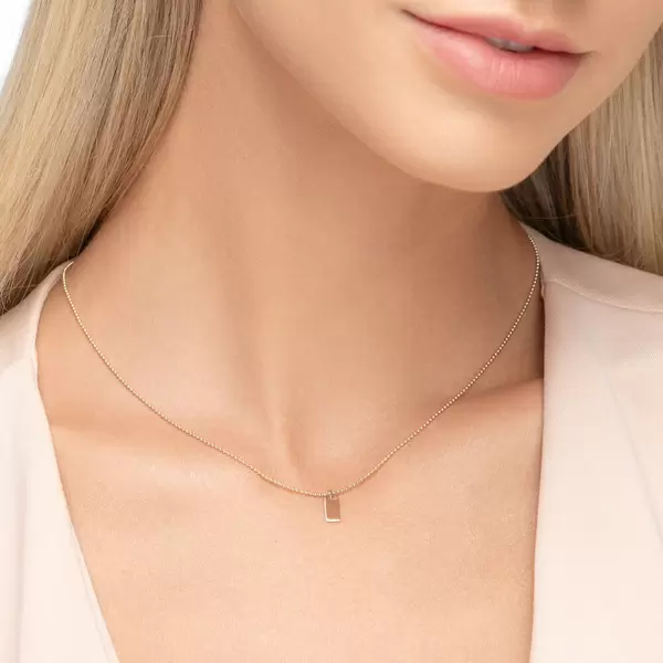 Leaf Jewelry Halskette Tiny Dog Tag, 14 K Gelbgold Letzte 3 Tage