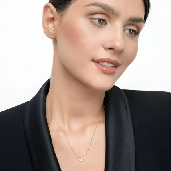 Leaf Jewelry Halskette Heart mit Diamanten, 18 K Gelbgold Bis zu 65% Rabatt
