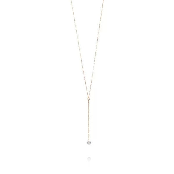 Leaf Jewelry Halskette Y-Pure Diamant, 18 K Rosegold Sonderangebot der Fabrik