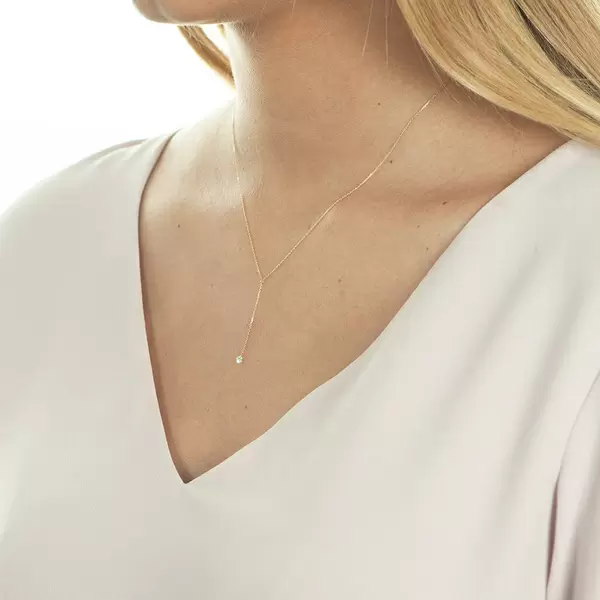 Leaf Jewelry Halskette Y-Pure Diamant, 18 K Rosegold Sonderangebot der Fabrik