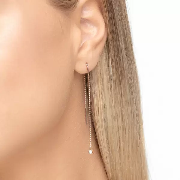 Leaf Jewelry Ohrringe "my first diamond", ball chain, 14 K Rosegold Super Rabatt