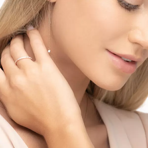 Leaf Jewelry Ohrringe "my first diamond", ball chain, 14 K Rosegold Super Rabatt