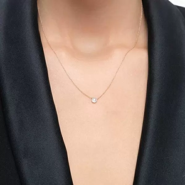 Leaf Jewelry Halskette Pavé II mit Diamanten, 18 K Gelbgold Kostenloser Versand international