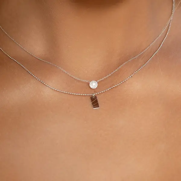 Leaf Jewelry Halskette Pavé II mit Diamanten, 18 K Gelbgold Kostenloser Versand international