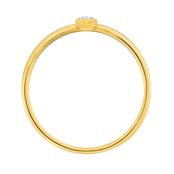 Leaf Jewelry Ring "my first diamond", 14 K Gelbgold zollfrei