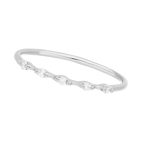 Leaf Jewelry Ring mit 5 Diamanten, 14K Weißgold 50% Rabatt für begrenzte Zeit