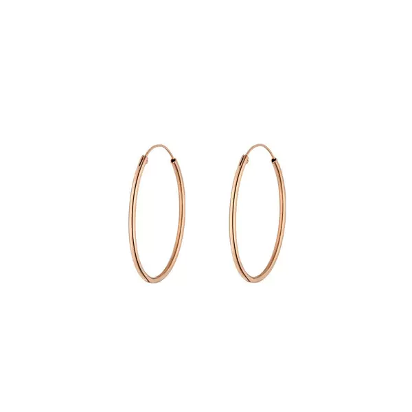 Leaf Jewelry Creole Rund M, 30mm, 14 K Rosegold 2025