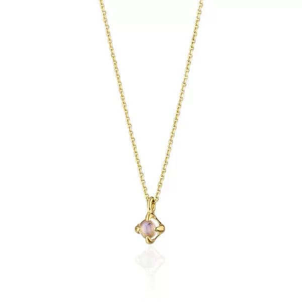 Leaf Jewelry Halskette Cabochon, Mondstein, 14 K Gelbgold Verkauf